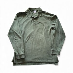 Brooks Brothers 346 Long Sleeve Polo T Shirt Men Size XXL Green 100% Cotton
